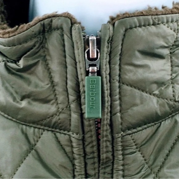 Barbour Womens Diamond Quilted Jacket Olive Green Filey Sherpa Lined - Picture 4 of 7